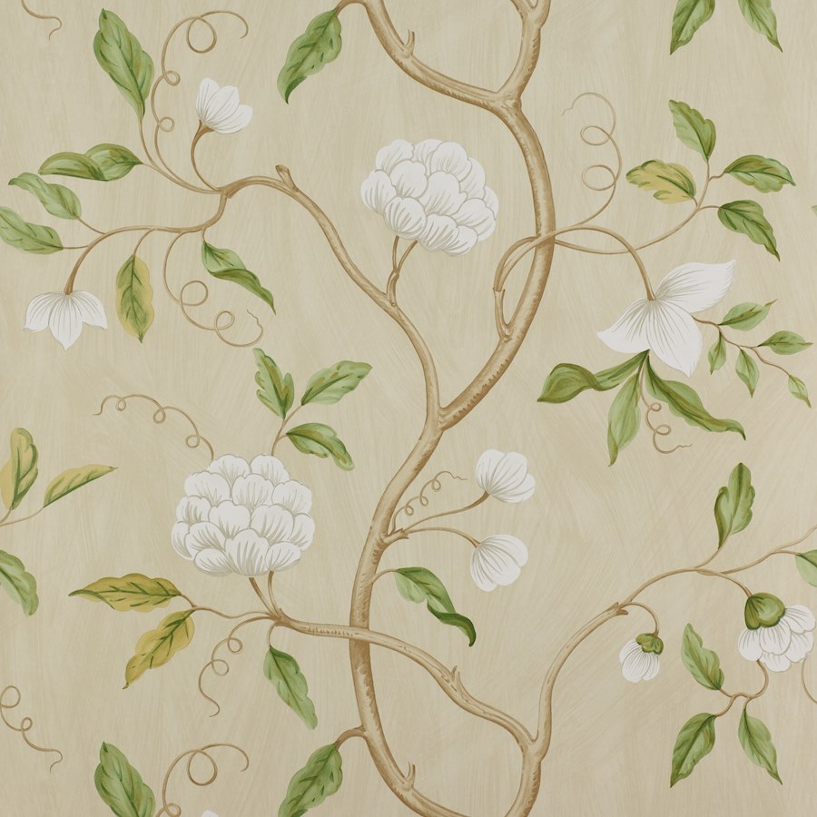 Snow Tree Wallpaper in Black by Colefax and Fowler