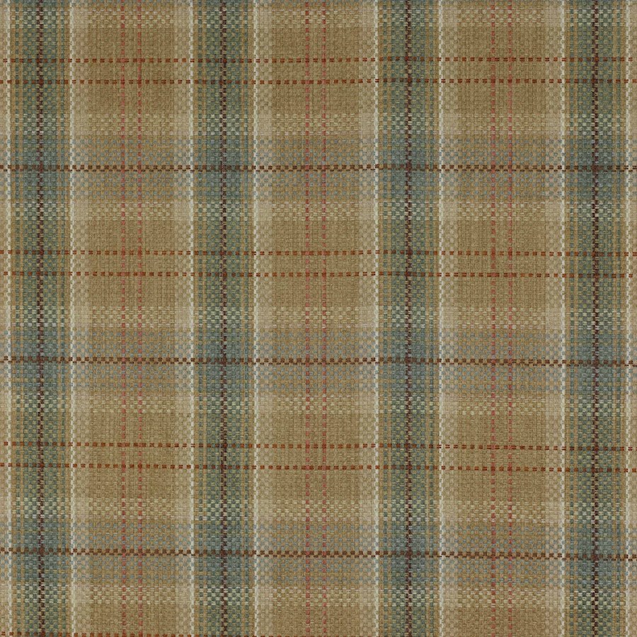 Kentmere Check Fabric in Red/Green by Colefax and Fowler