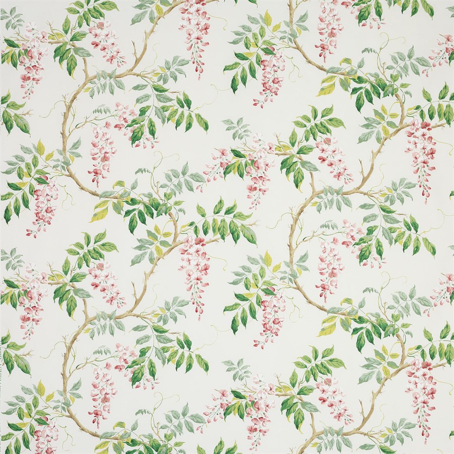 Alderney Fabric in Pink/Green by Colefax and Fowler