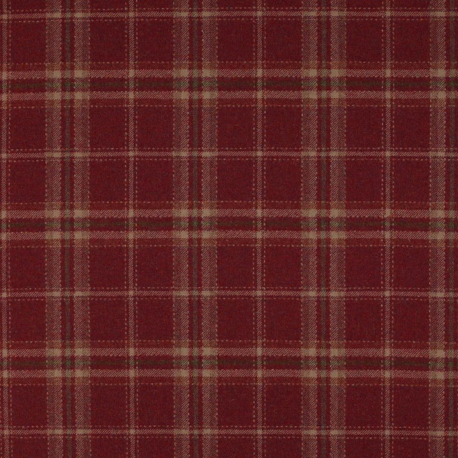 Kelburn Check Fabric in Red/Green by Colefax and Fowler