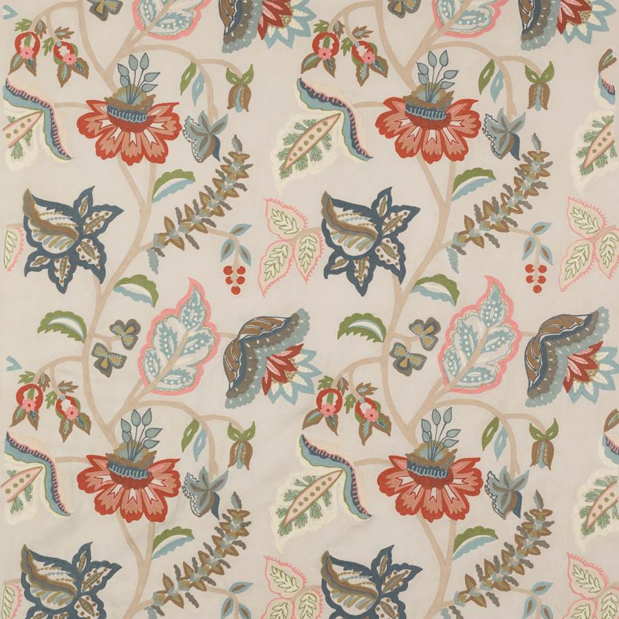 Somerton Fabric in Pink/Green by Colefax and Fowler