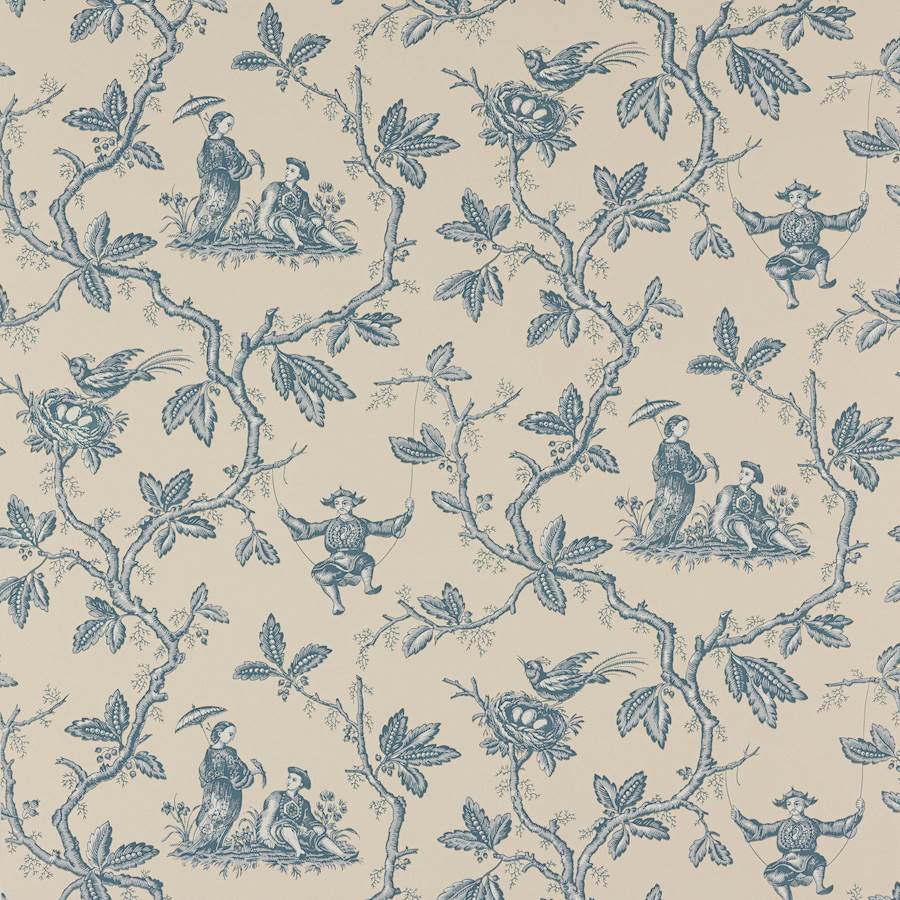 Blue palms pattern wallpaper 3251  California Wallpaper