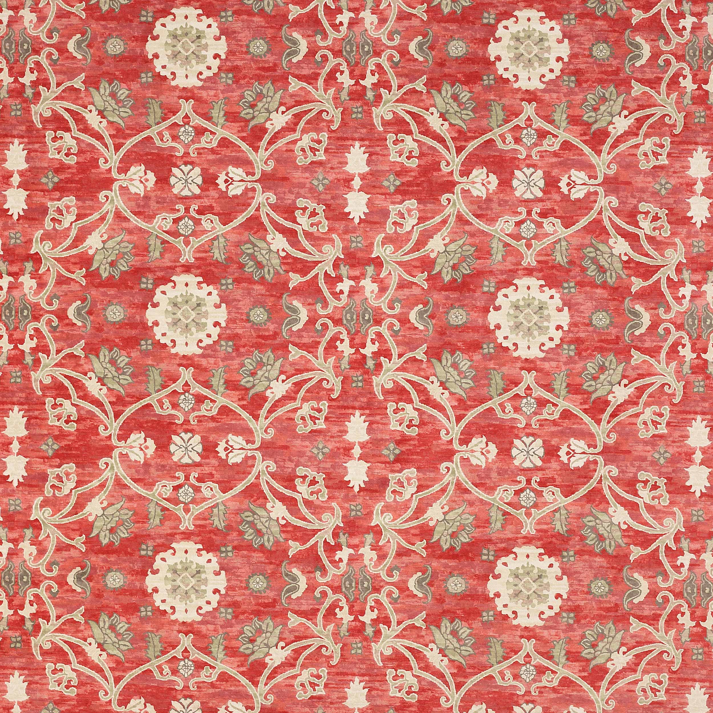 Perdita Velvet Fabric in Red by Colefax and Fowler