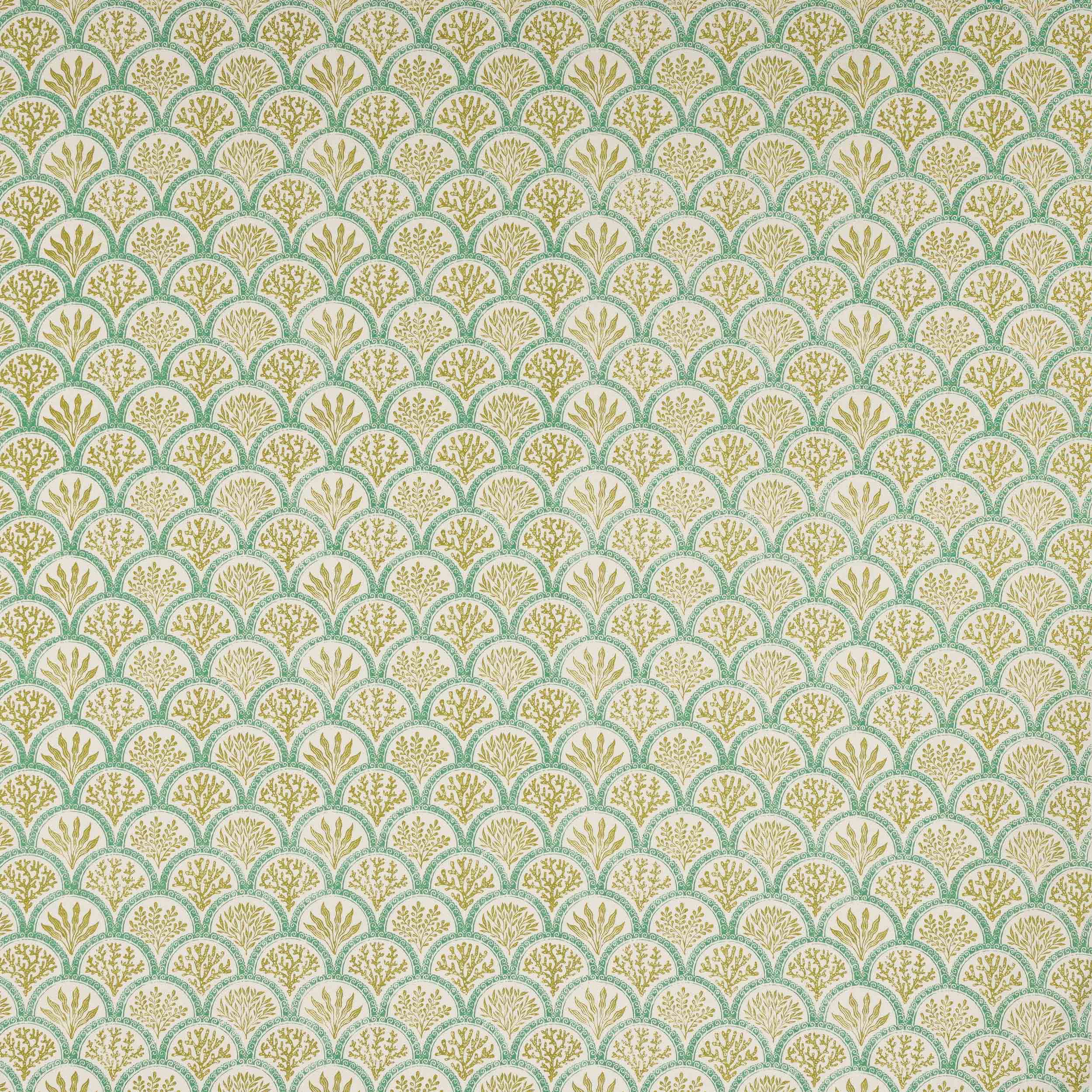 Coralli Fabric in Blue/Teal by Jane Churchill